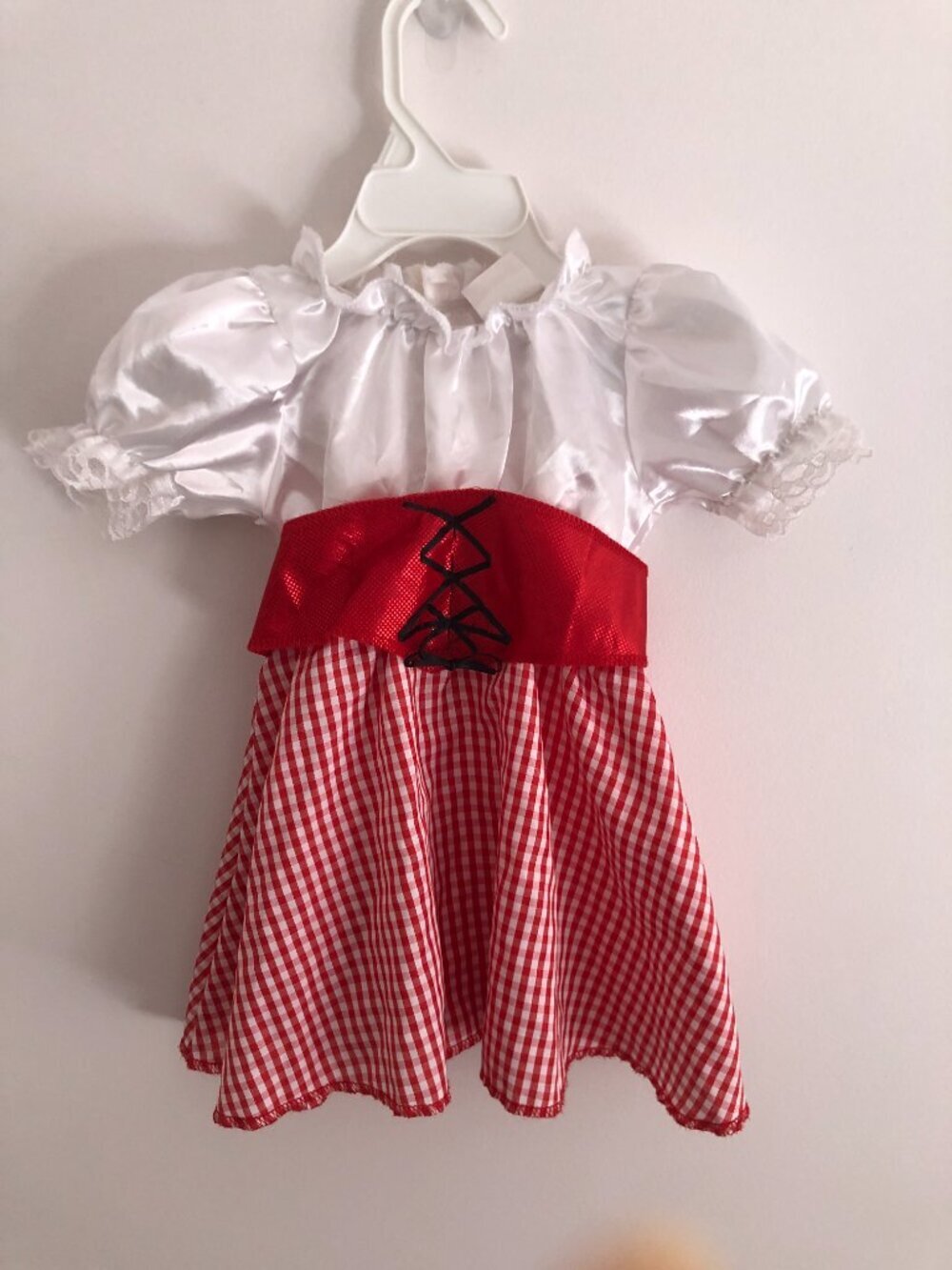 Disguise Baby Costume Dress 12-18M Gingham Red White Oktoberfest Pirate - Picture 2 of 10